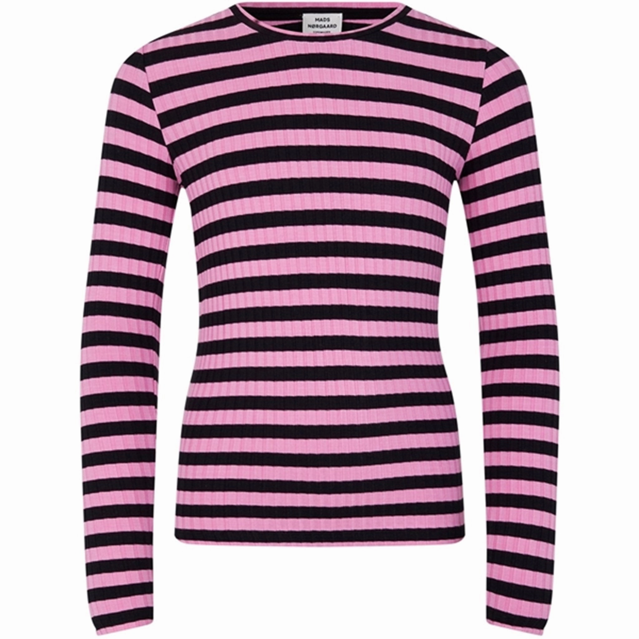 Mads N?rgaard 5x5 Classic Stripe Talika Blouse Stripe/Begonia Pink Summer Outfit Long Sleeve