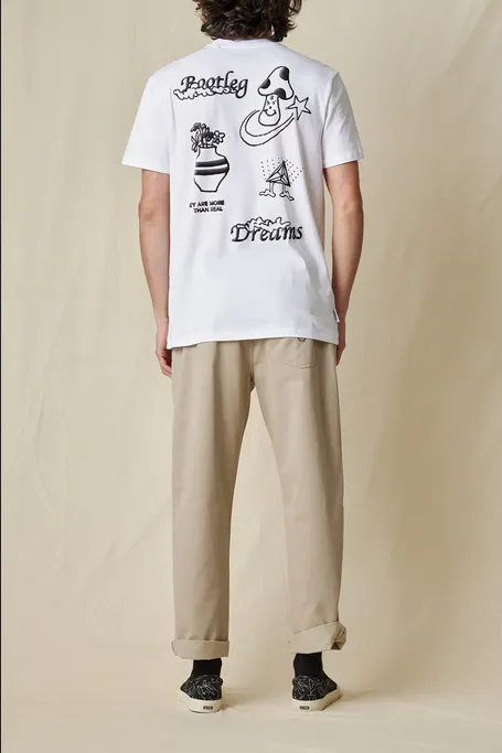 Daily Outfit Style Light Fit Globe T-shirt manica corta Bootleg Dreams Tee SS GB02241004 WHT white