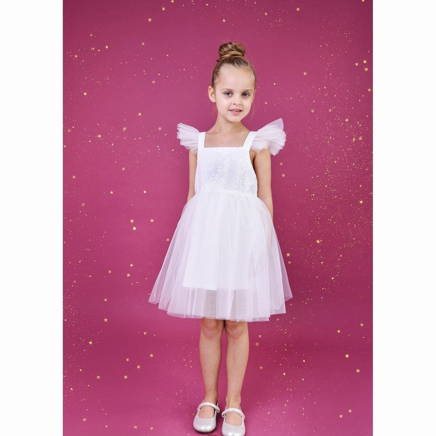 Romantic Vibes Dolly by Le Petit Tom White Dolly Universe Sequin Glitter Galaxy Tutu Dress