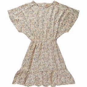 High Hemline Sheer Overlay THE NEW White Swan Tiny Flower AOP Geneva Dress