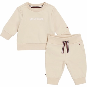 Tommy Hilfiger Baby Curved Monotype Sweatsuit Classic Beige Cruise Wear