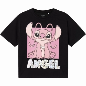 Street Casual Name It Black Angel Nyri Lilo & Stitch Regular T-Shirt