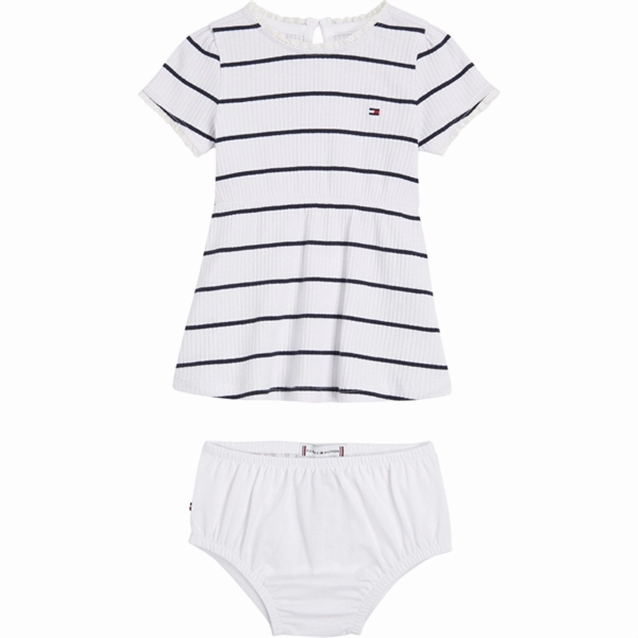 Calm Movement Casual day-to-night piece Tommy Hilfiger Baby Striped Rib Dress White / Desert Sky Stripe