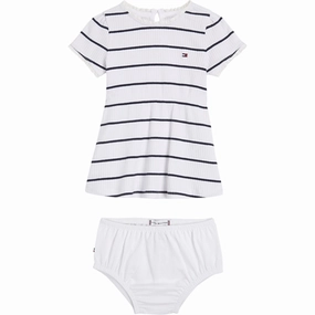 Calm Movement Casual day-to-night piece Tommy Hilfiger Baby Striped Rib Dress White / Desert Sky Stripe