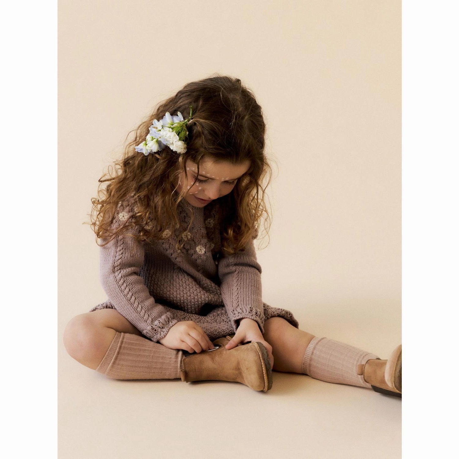 Timeless and Comfortable Cotton-Blend Lil'Atelier Etherea Brianna Knit Dress