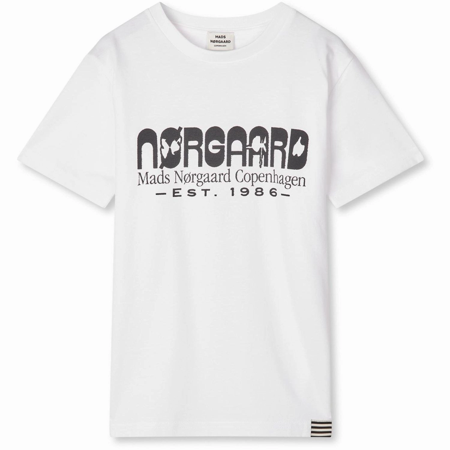 Timeless Comfort Wear Mads N?rgaard White Printed Tee Thorlino Tee