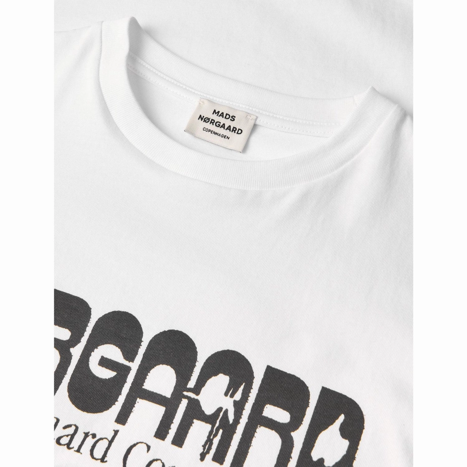 Reinforced Collar Mads N?rgaard White Printed Tee Thorlino Tee