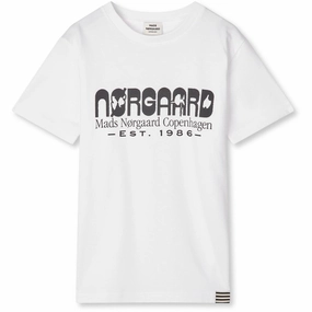 Sleep Water Based Ink Print Mads N?rgaard White Printed Tee Thorlino Tee