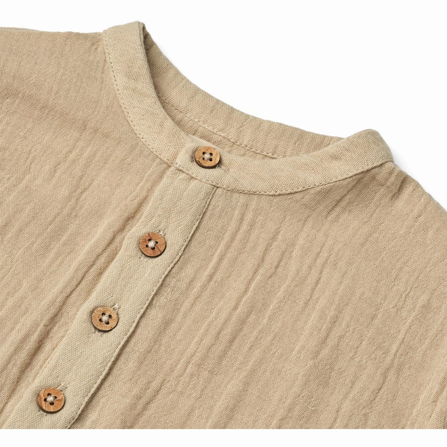 Loose style Hooded Neckline Wheat Soft Sand Shirt S/S Svend