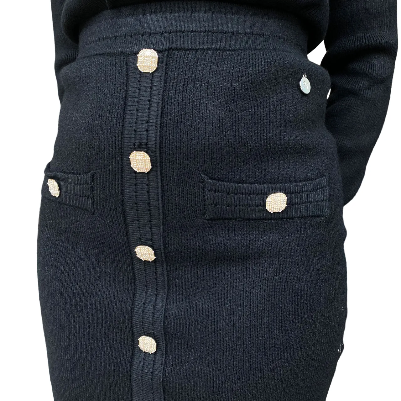 Calm Drape Griffai completo da donna maglia e gonna con bottini DGF4206COM nero