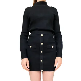 Relaxed Comfort Look Griffai completo da donna maglia e gonna con bottini DGF4206COM nero