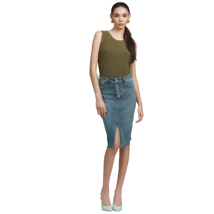 ThermalRegulation Move Freely Griffai gonna lunguette in jeans da donna in tela comfort DGP6170 denim