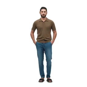Griffai pantalone capri da uomo in cotone 7 once blu denim Stretch Motion Core Utility