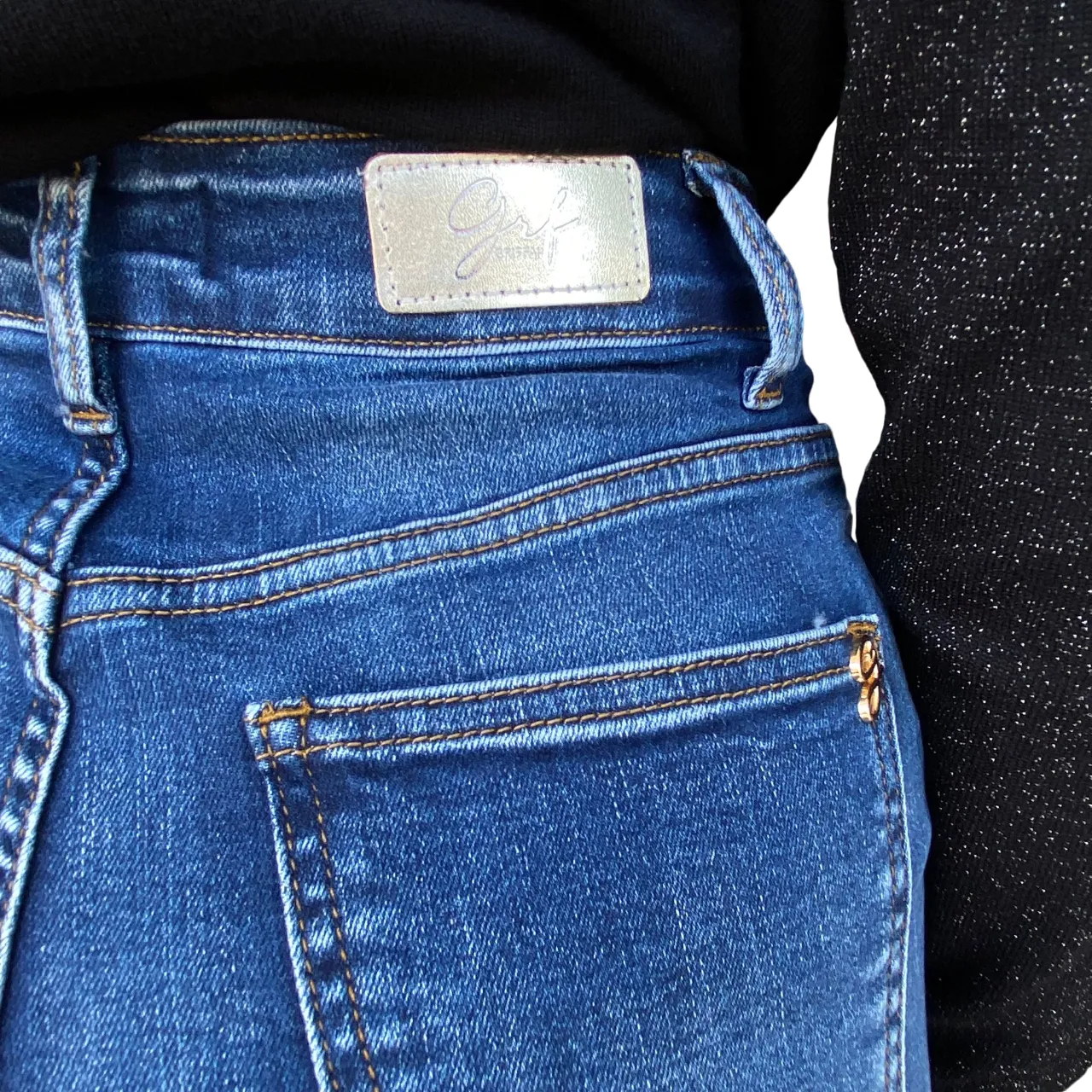 Practical Style Non Restrictive Fit Griffai pantalone jeans da donna a palazzo con bottoni DGF4420 blu medio