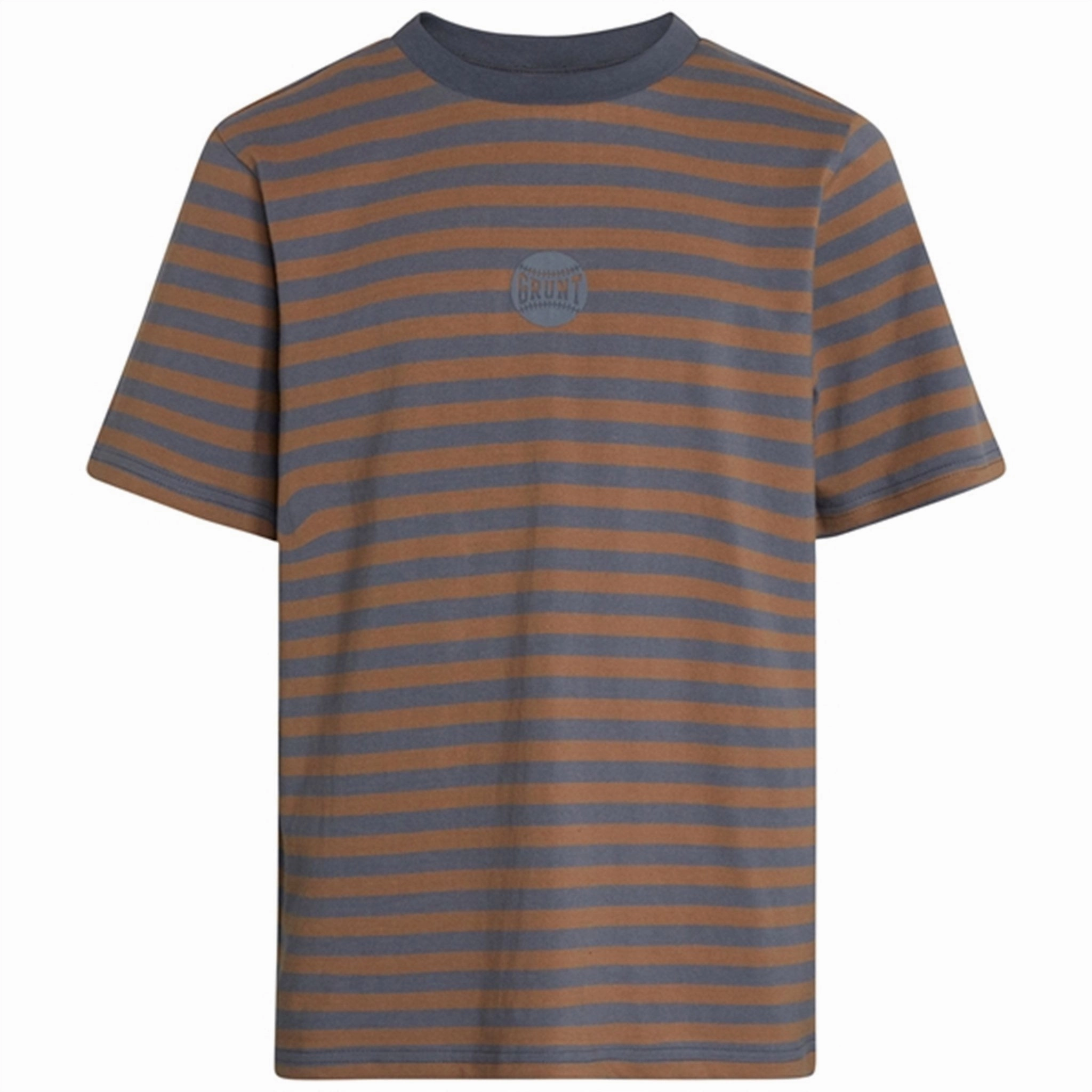 Street Fashion Casual Chic GRUNT Blue Stone Craig Stripe T-shirt
