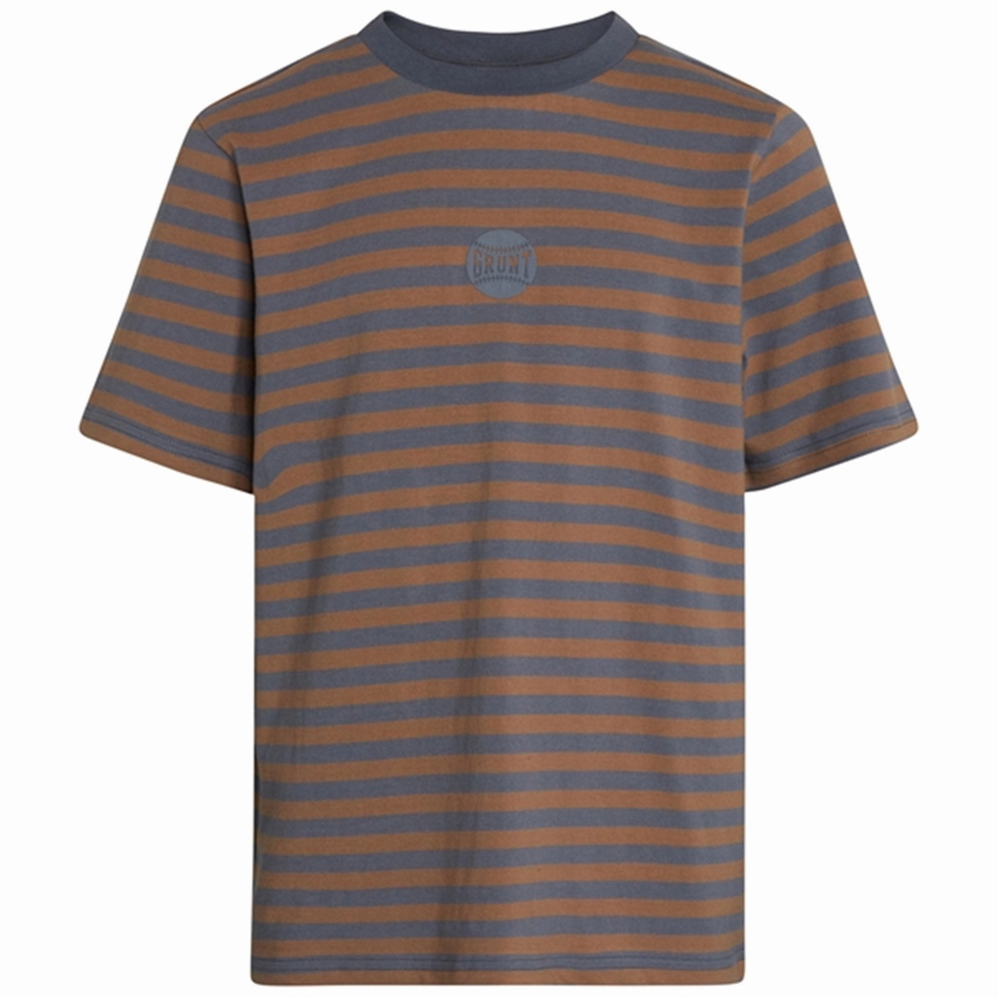 GRUNT Blue Stone Craig Stripe T-shirt Minimalistic Wear Versatile Layering