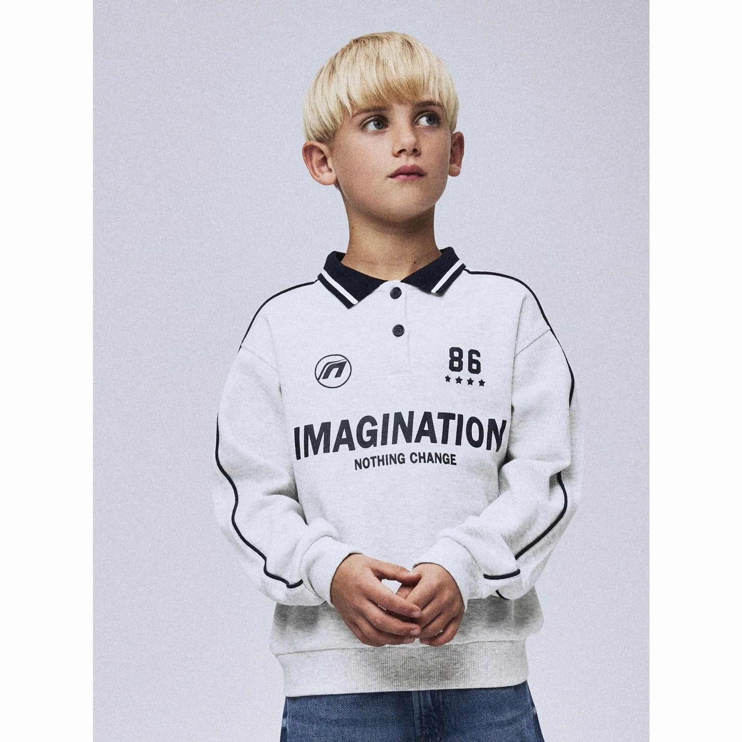 Slim Tailored Name It Light Grey Melange Nkmkris Ls Nreg Polo