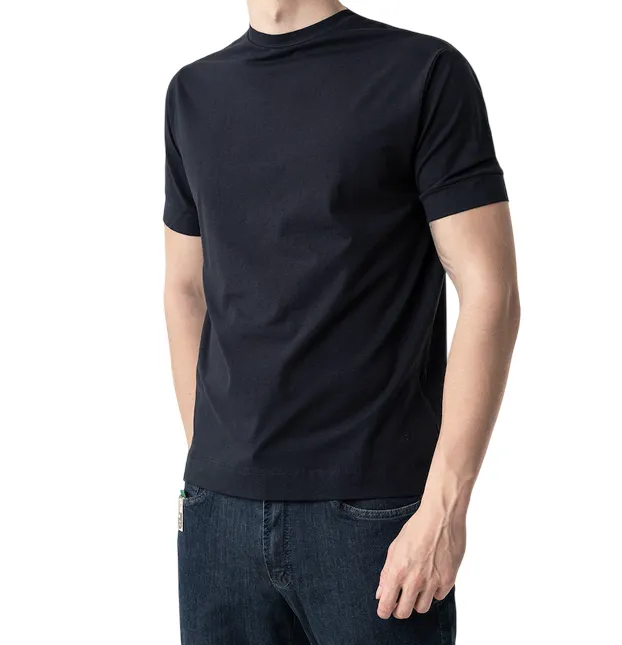 Minimalist Stitching Stylish Comfort Hamaki-Ho maglietta manica corta da uomo in cotone PE229H nero