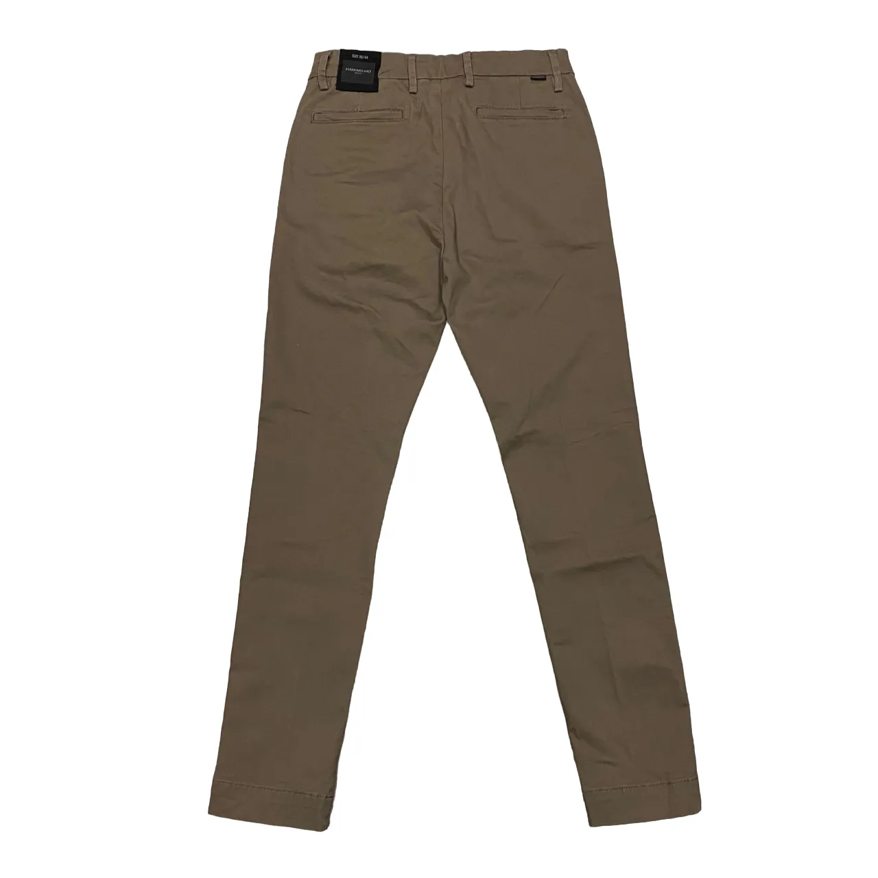 Hamaki-ho pantalone chinos da uomo slim fit in gabardina PSI1726H fango Wide Leg Curved Waistline