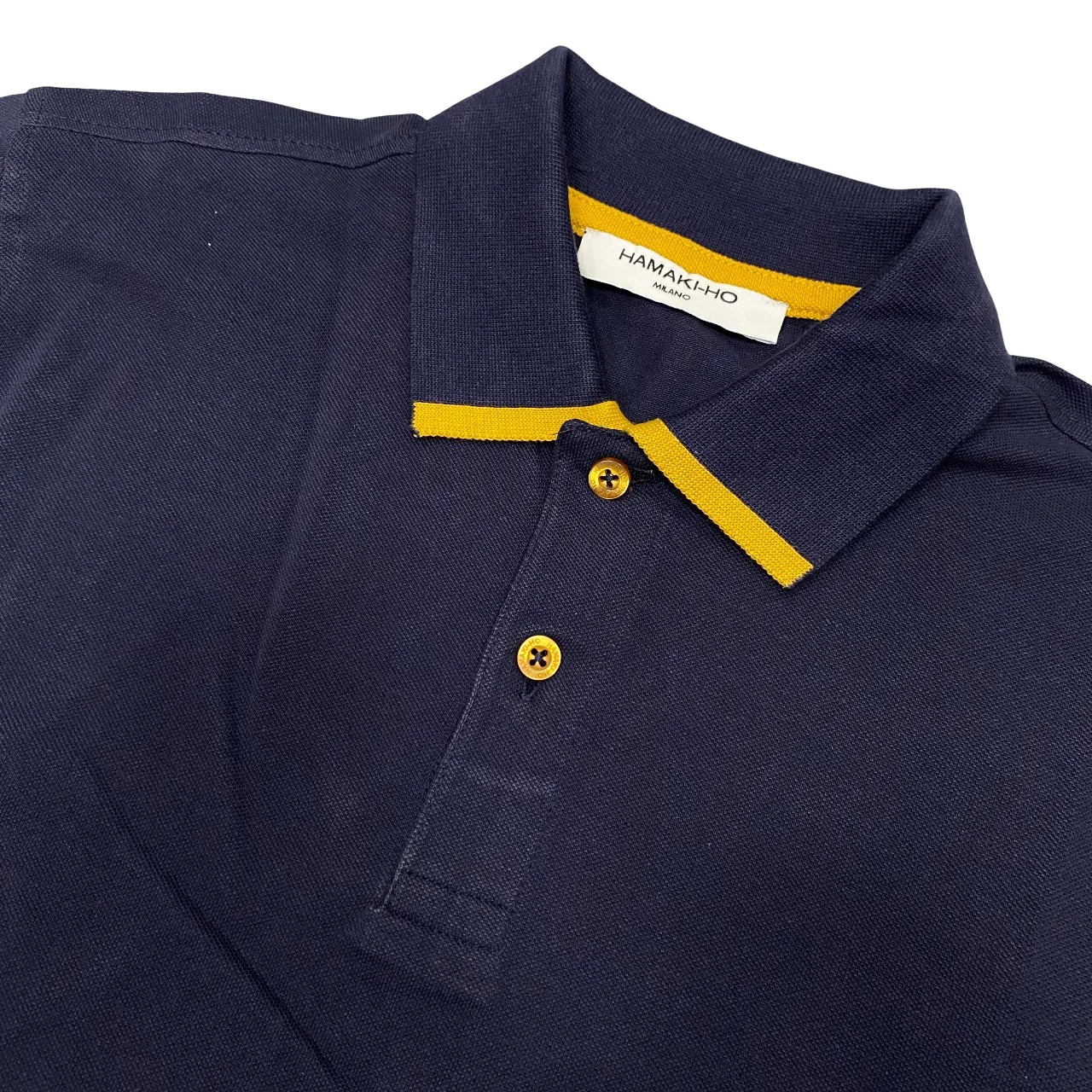 Quick Dry Material ButtonDown Collar Hamaki-Ho polo manica corta da uomo in cotone pique PE123H blu