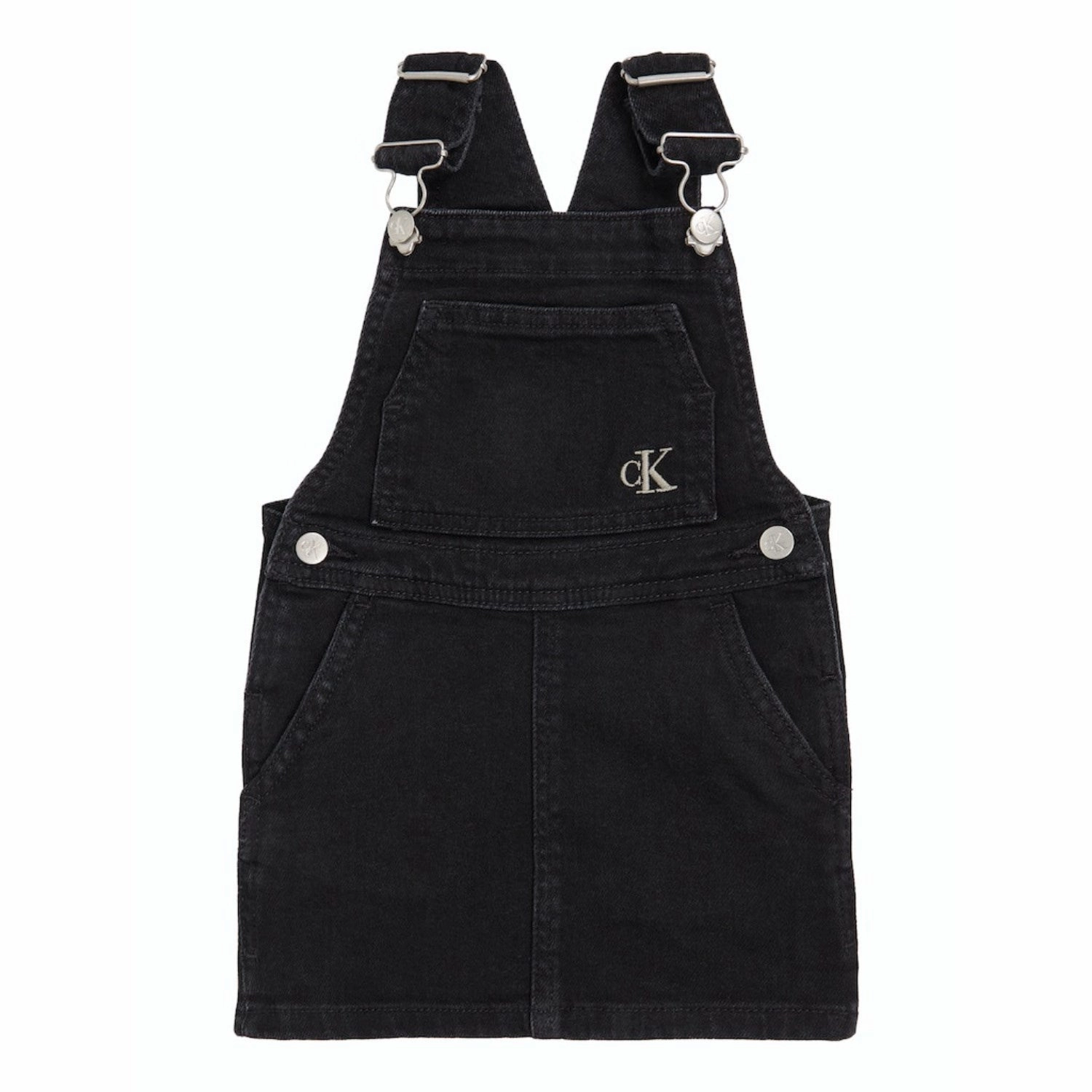 Calvin Klein Washed Black Denim Dress light layering