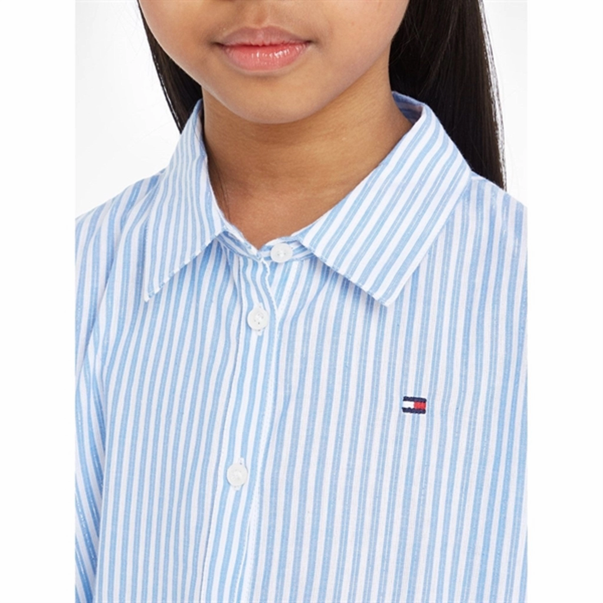 Villa Light Tommy Hilfiger Lurex Stripe Shirt Dress Blue Stripe