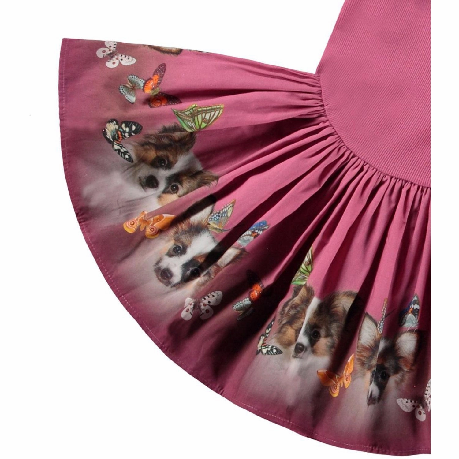 Molo Fluffy Puppies Candi Dress Flowy Cut Color-Blocked