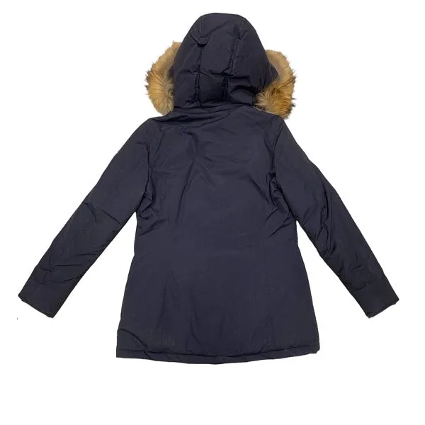 Happer giubbotto da donna con cappuccio e pelliccia 69915 621 blu Keep Lotion