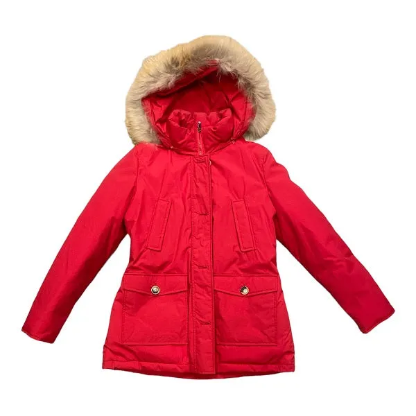 Wrinkle Resistant Material Happer giubbotto da donna con cappuccio e pelliccia 69915 621 rosso