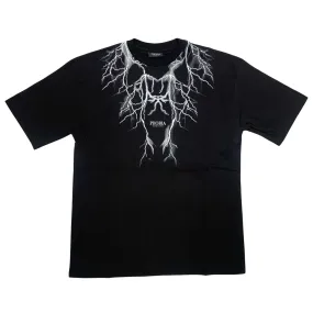 Phobia maglietta manica corta da uomo PH00682GR nero con fulmini bianchi Plus Size