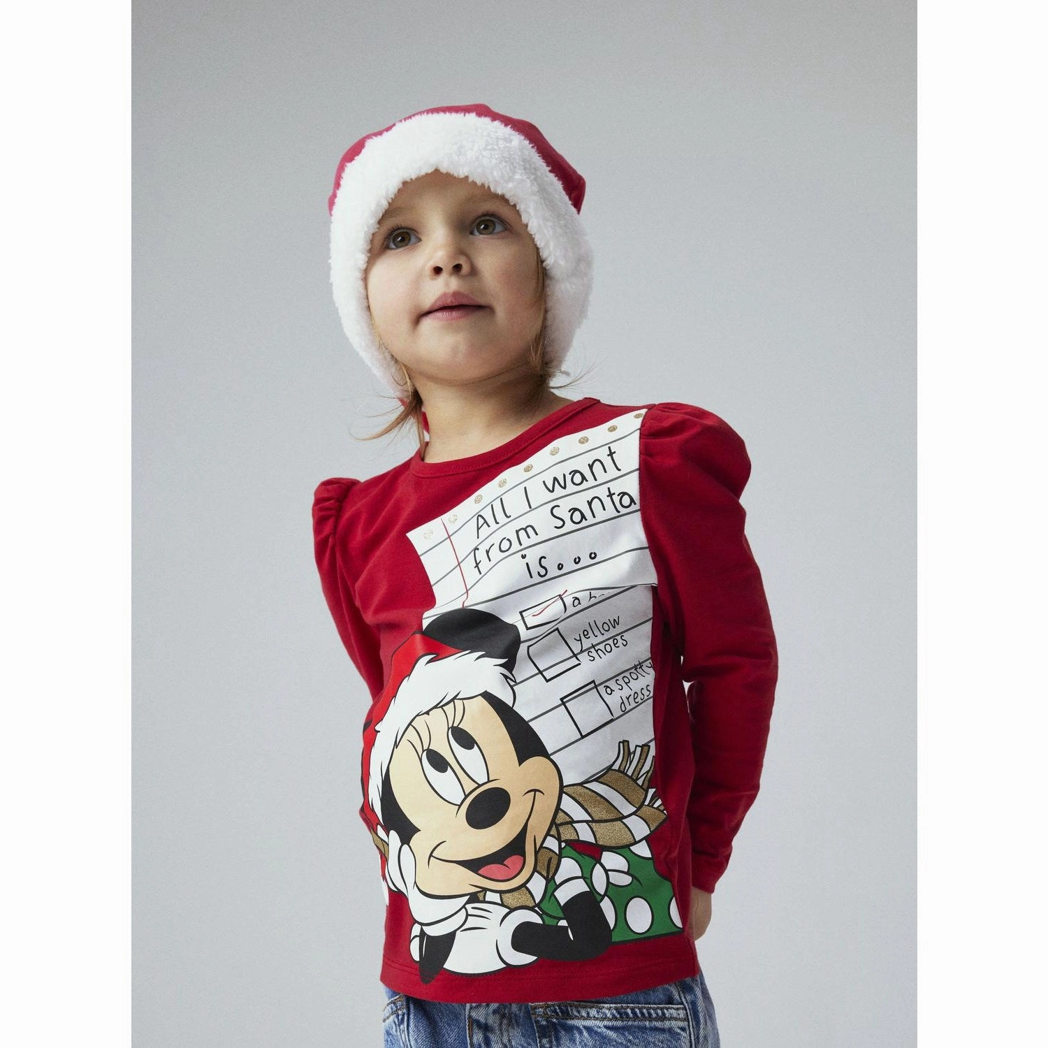 Bold Prints Fashion Forward Name It Jester Red Sille Minnie Mouse Blouse