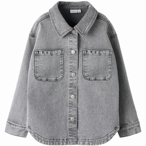 Plus Size Name It Light Grey Denim Heart Studs Nkfeverlyn Dnm Schaket 5503-Ya N