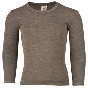 Engel Childrens Shirt Long Sleeved Walnut Eye-Catching Pattern Embroidered Logo