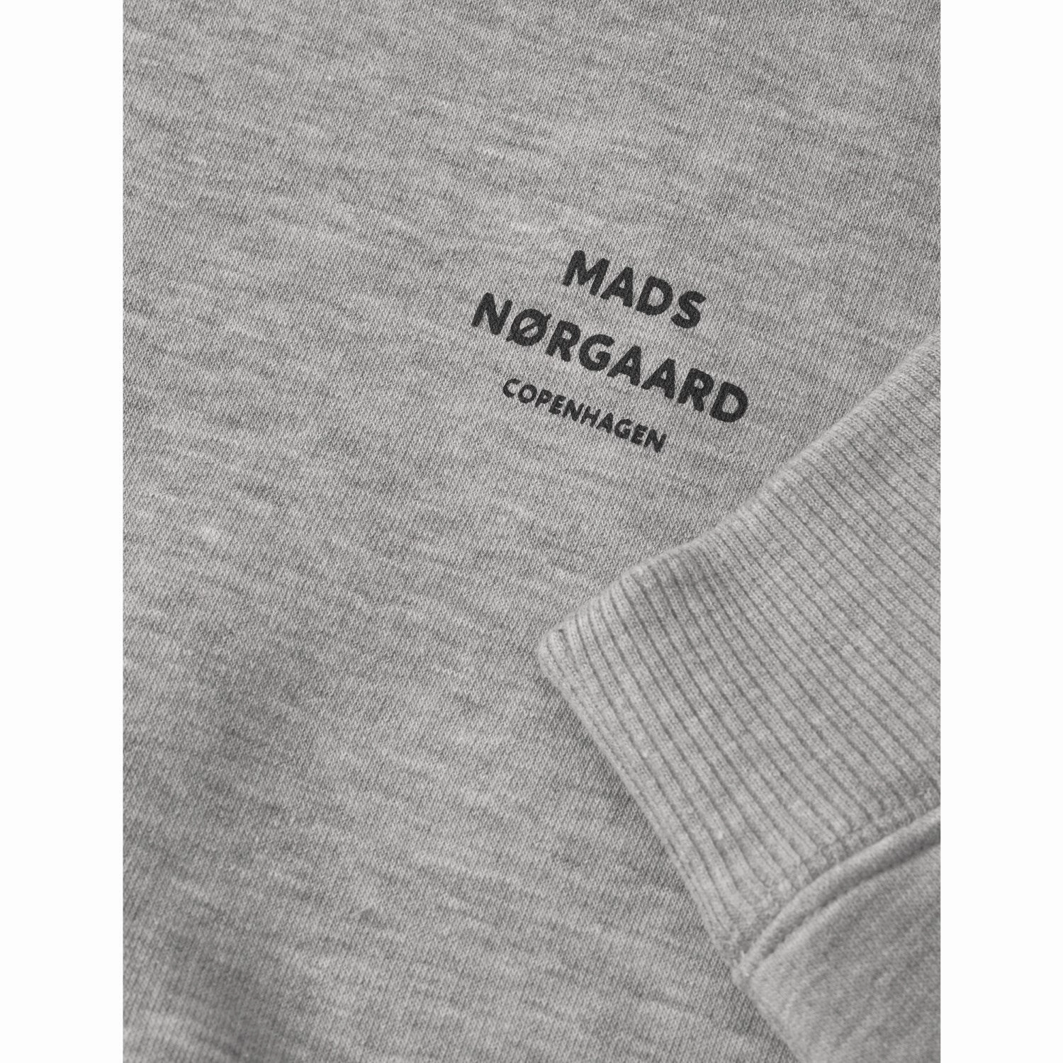 Mads N?rgaard Grey Melange Standard Hudini Sweatshirt Casual Icon Anti Static Lining