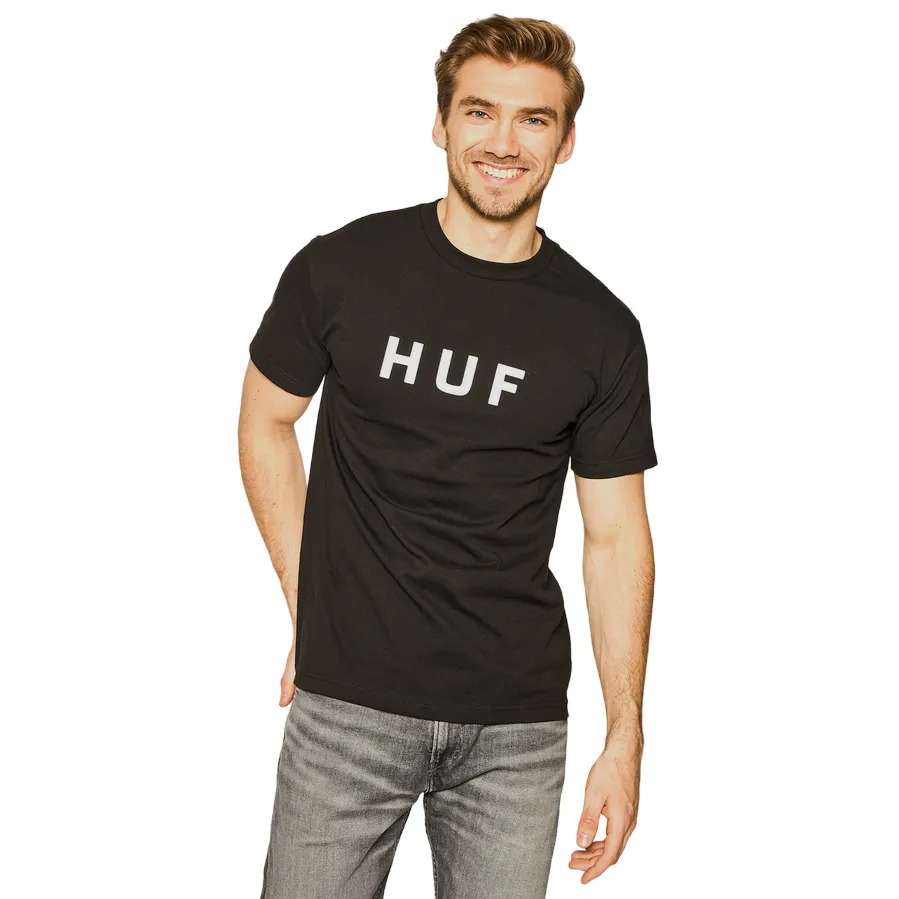 HUF maglietta manica corta da uomo  OG LOGO TS00508 nero Bold Look Business Meeting