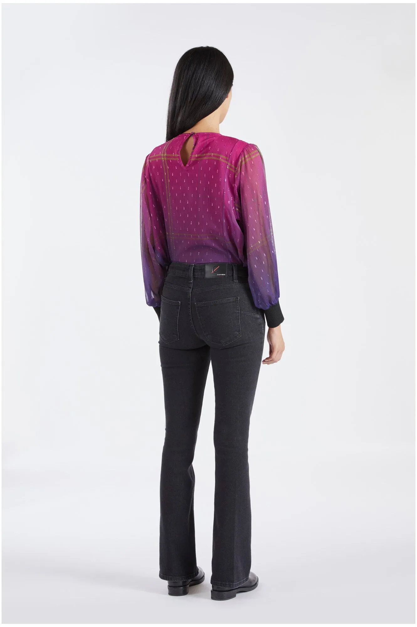 CompressionFitFabric Caf??Noir Flare denim da donna C7JJ0084 N021 nero