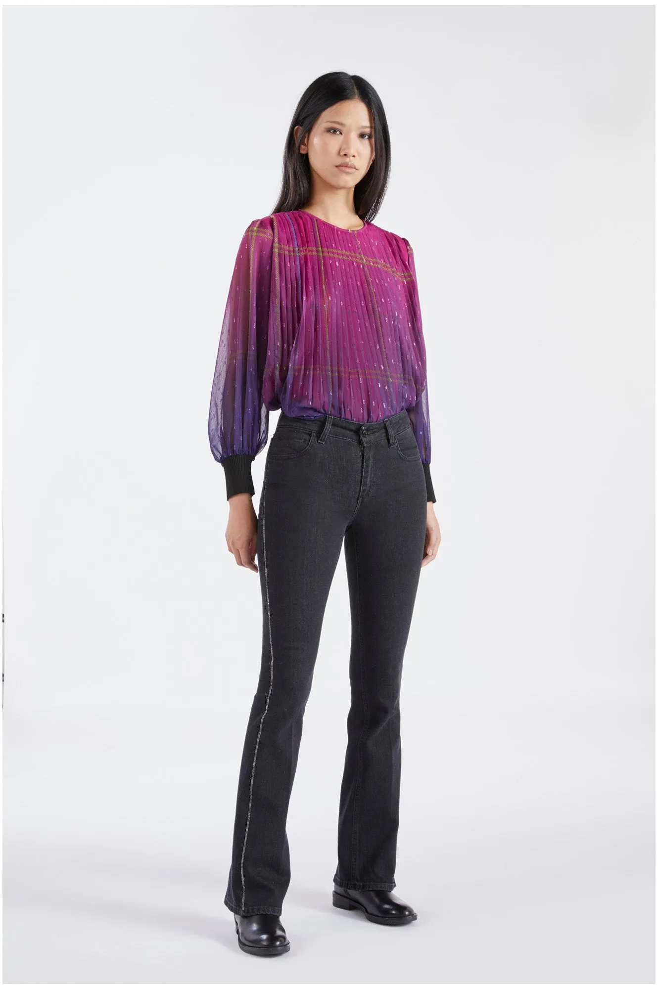 Caf??Noir Flare denim da donna C7JJ0084 N021 nero Casual Vibes Organic Cotton