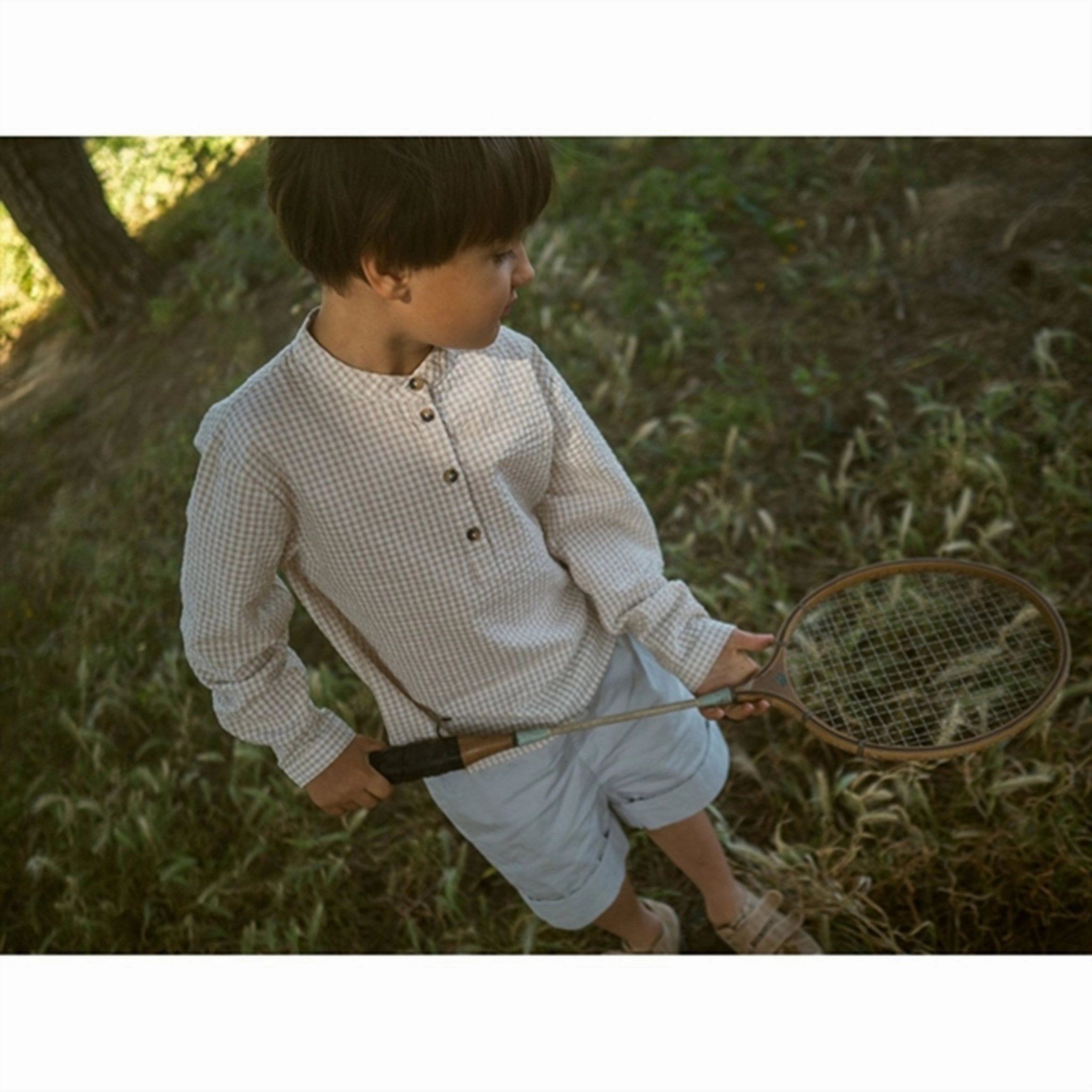 Multi Pocket Utility Lightweight Layer MarMar Grey Sand Gingham Tokyo Shirt