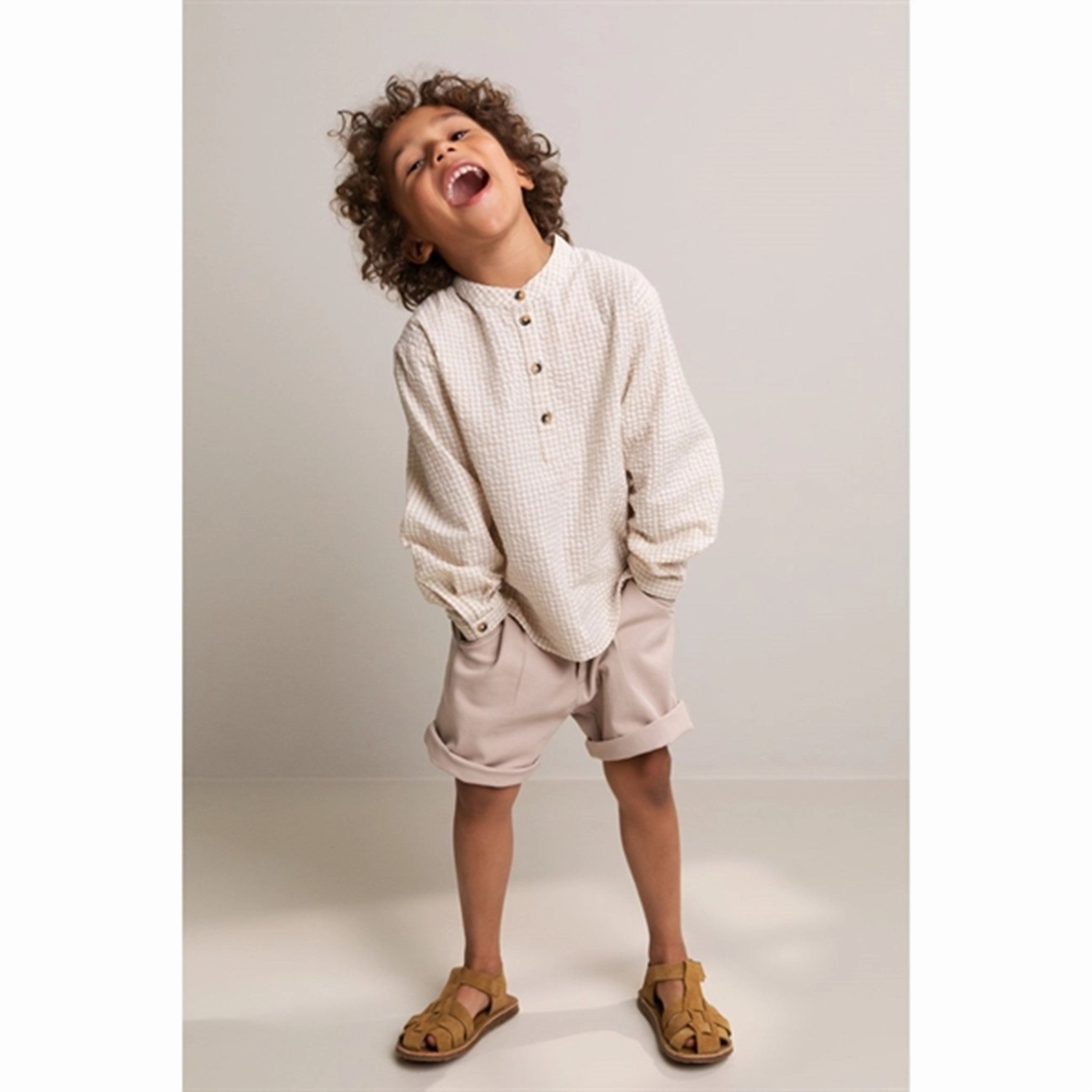 MarMar Grey Sand Gingham Tokyo Shirt Modern Look