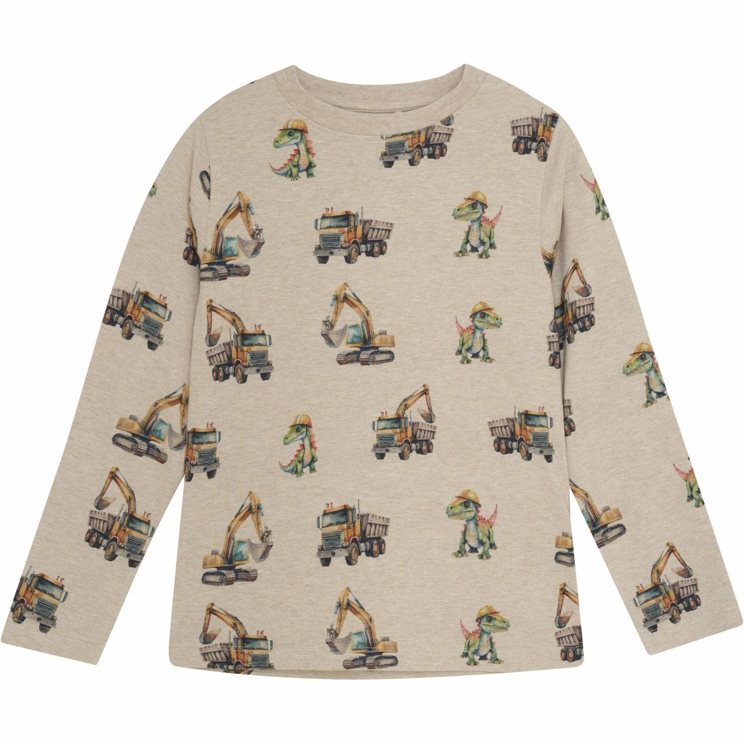 Minymo Beige Melange Blouse AOP Ribbed Trim