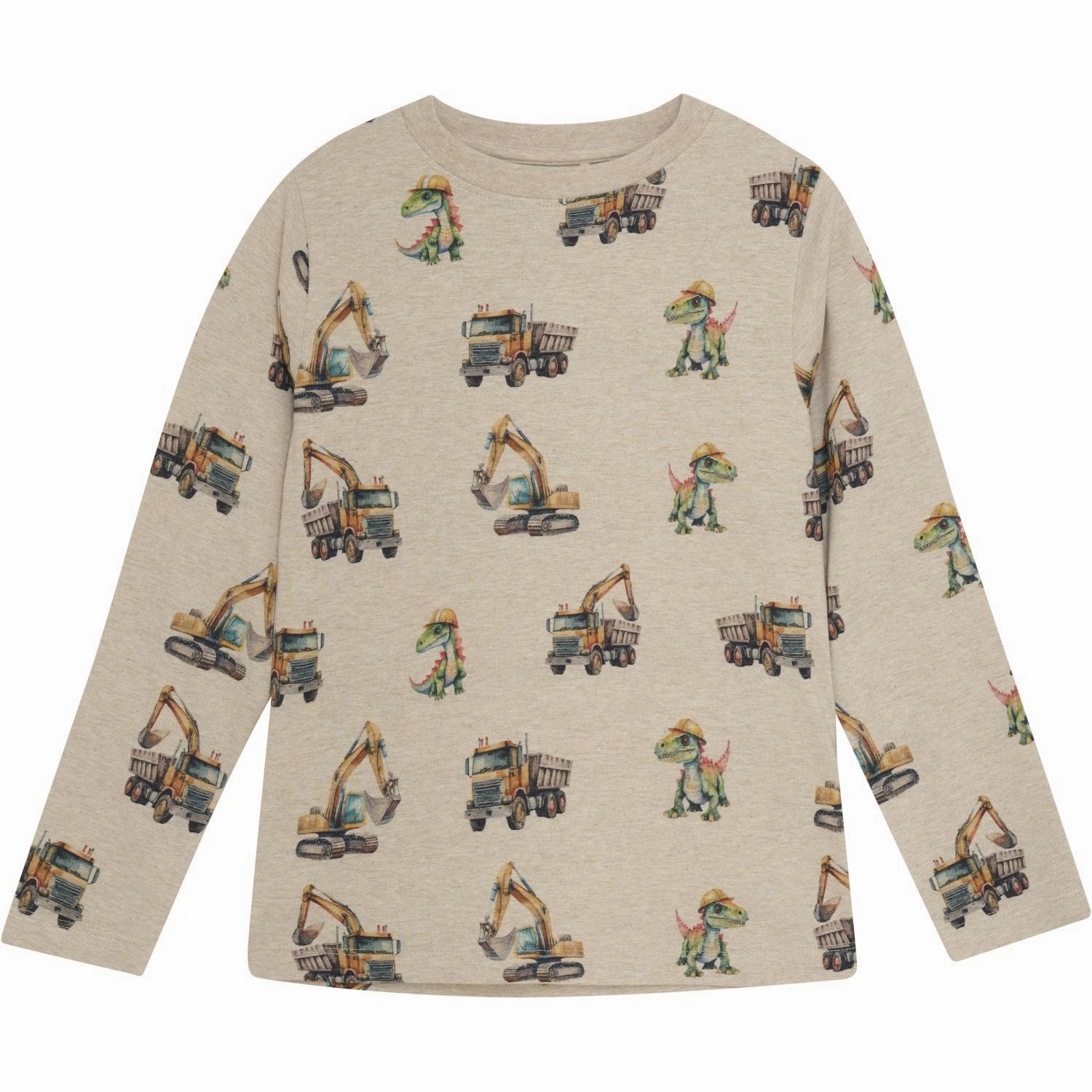 Pre Shrunk Cotton Blend Tailored Silhouette Minymo Beige Melange Blouse AOP