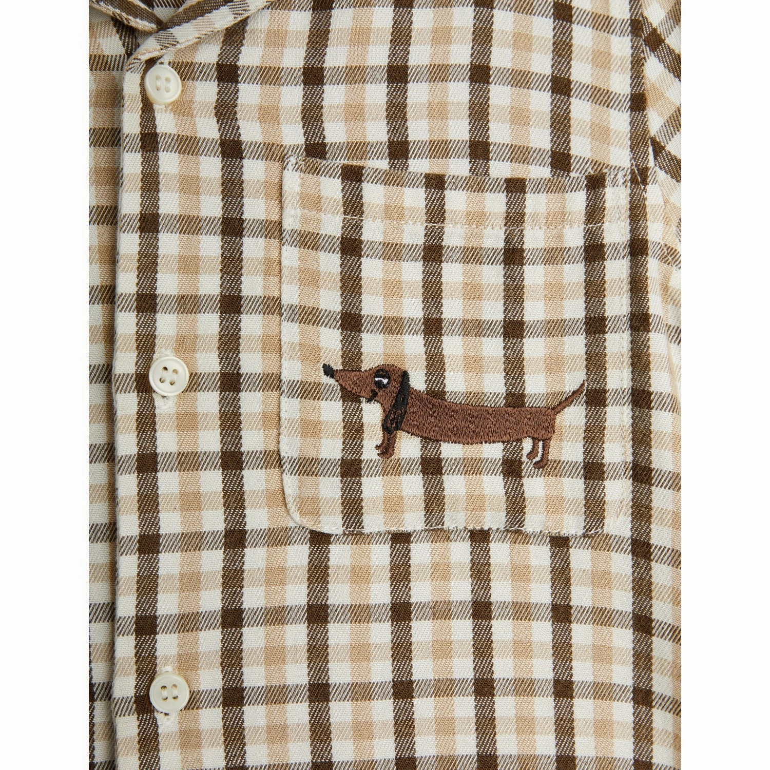Statement Maker Mini Rodini Beige Gingham Woven Shirt