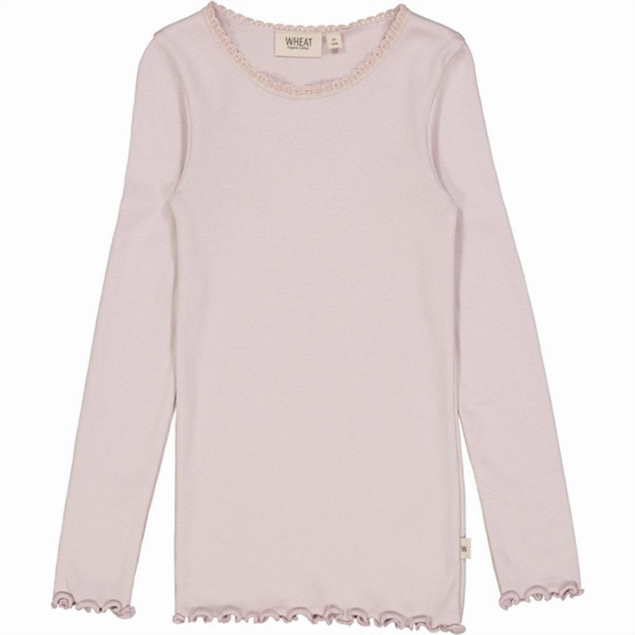 Travel-friendly Smooth Zipper Design Wheat Soft Lilac Rib Lace Blouse