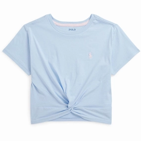 Fashionable Comfort Soft Design Polo Ralph Lauren Girl T-Shirt Bluebell w. Hint Of Pink