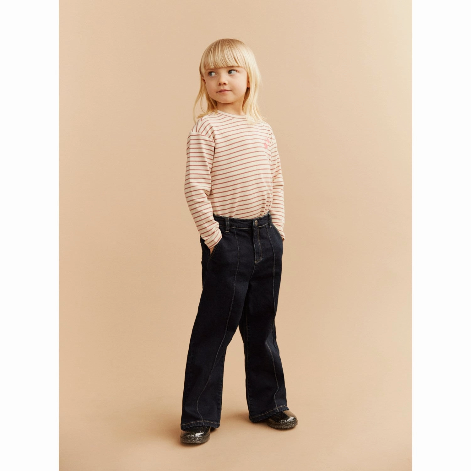 Business casual Sofie Schnoor Off White Striped T-Shirt Longslv