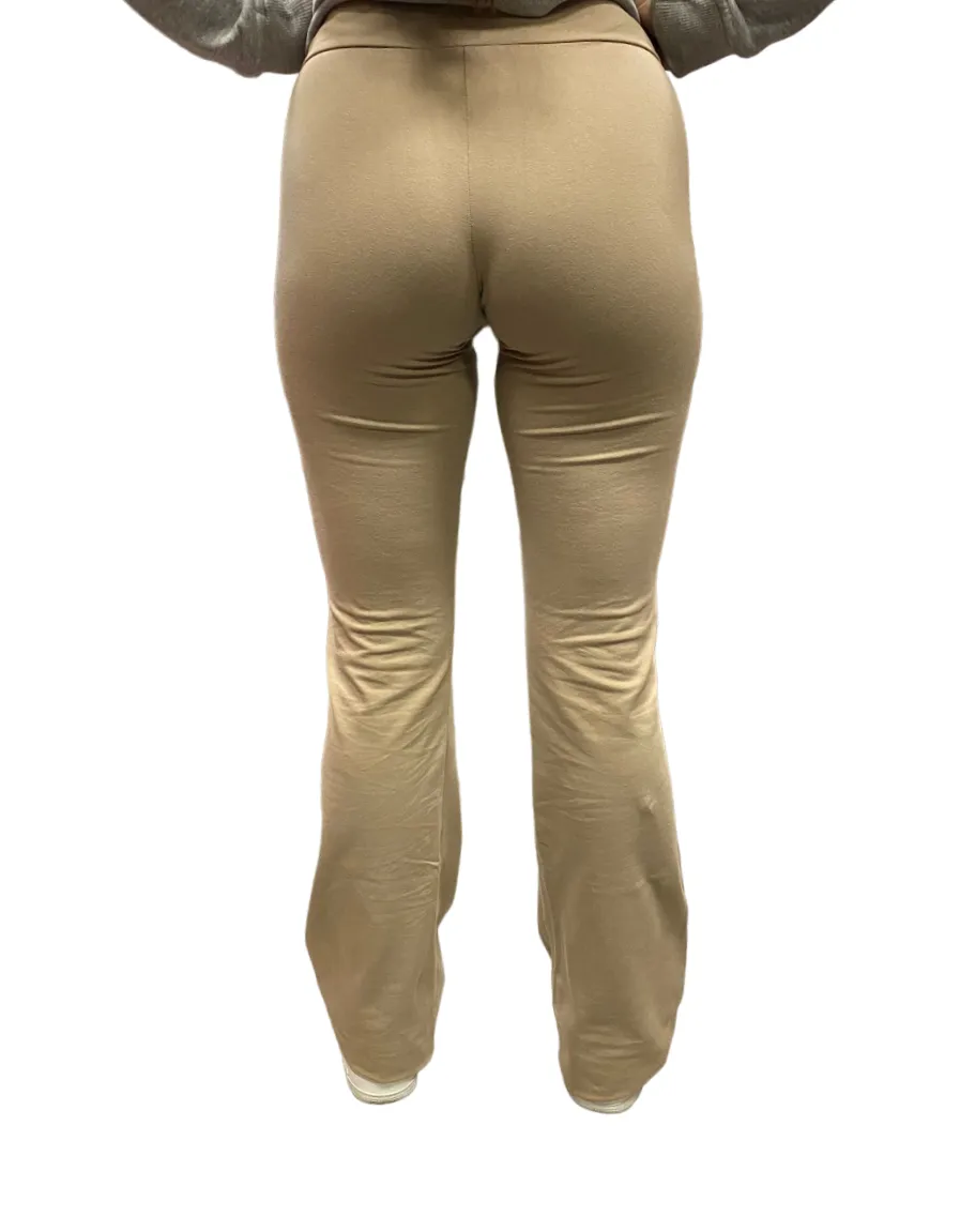 Anti-pilling Wi-Fi Champion pantalone sportivo da donna a vita alta e largo a zampa 117137 beige