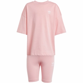 adidas Originals Semi Pink Spark Cs Tee Set Trendy Design Simple Wear