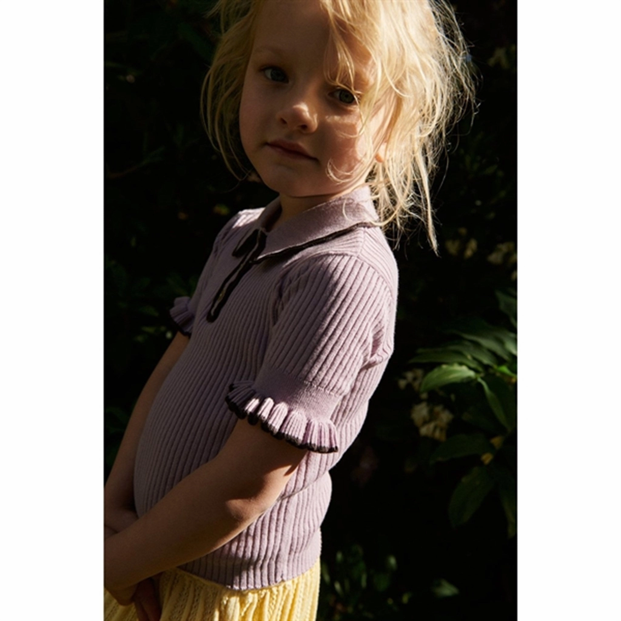 FUB Heather Rib Polo T-shirt sporty and comfortable Minimal Style Trend