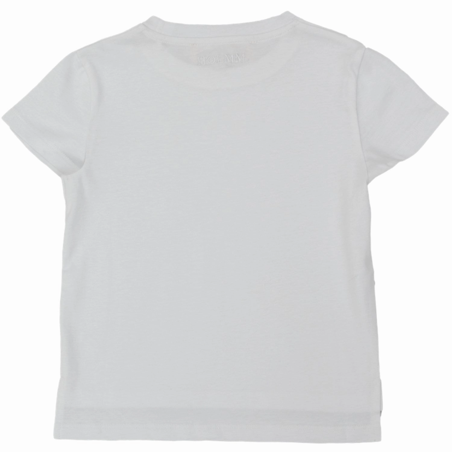 HOLMM White Luis Cotton T-Shirt Ergonomic Cut Simple Chic