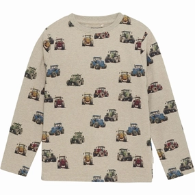 Minymo Beige Melange Blouse NOOS Minimalist Style Yoke Design